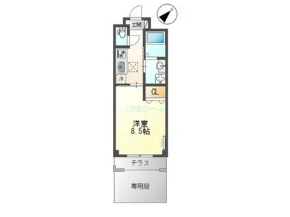 ソラナ宮本(1K/1階)の間取り写真