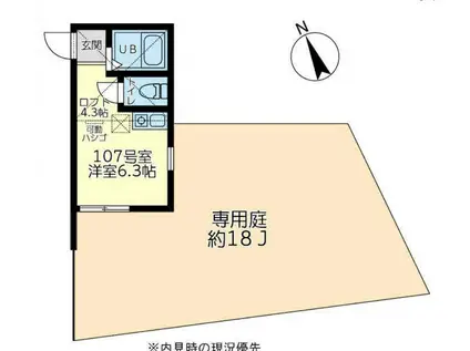 ユナイト鶴見マザーグース(ワンルーム/1階)の間取り写真