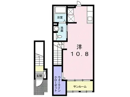 リオグランデ M(ワンルーム/2階)の間取り写真