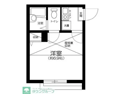 レジデンス江北(1K/3階)の間取り写真