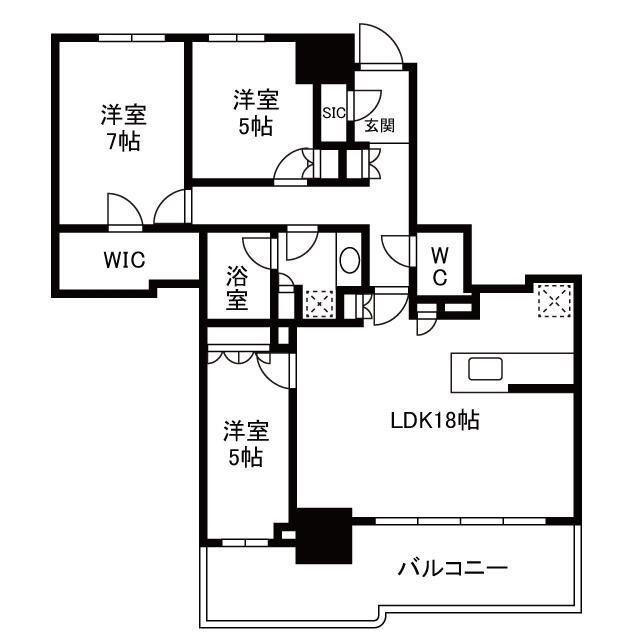 幕張ベイパーク ライズゲートタワー(3LDK/32階)の間取り写真
