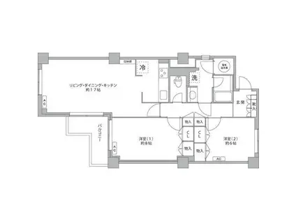 パレ・ロワイヤル南青山(1LDK/5階)の間取り写真