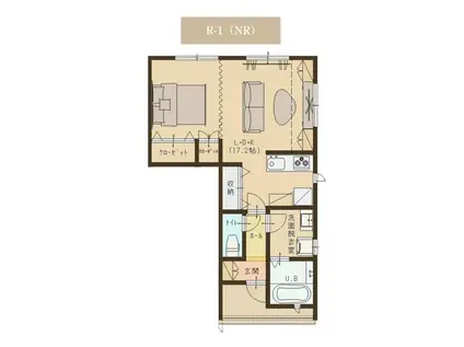 ユーソニアン上越・春日山A(1K/1階)の間取り写真