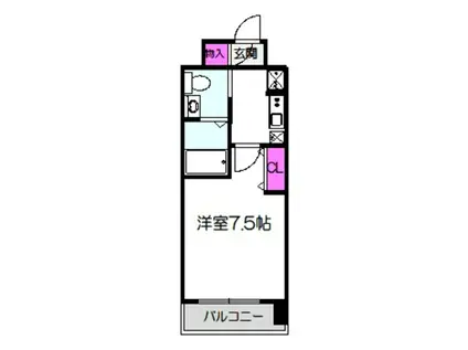 PARKHILLS都島縁EN(1K/1階)の間取り写真