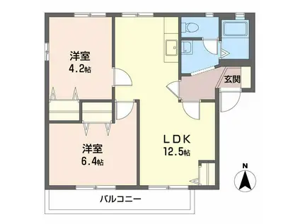 フレグランス大石A・B・C(3DK/2階)の間取り写真