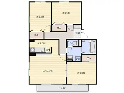 アンクレージュ新柏(3LDK/2階)の間取り写真