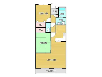 美加の台南海アーバンコンフォート壱番館(2LDK/10階)の間取り写真