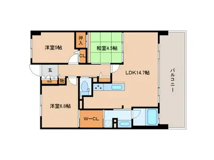 レイセニット奈良 グラン・ヴェルジェ(3LDK/7階)の間取り写真