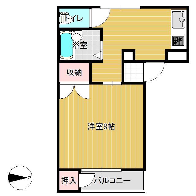 セゾン鳥居ケ丘(1K/1階)の間取り写真