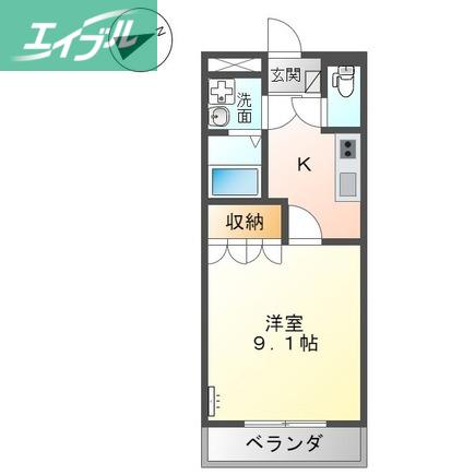 リバティー(1K/1階)の間取り写真
