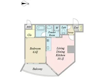 プロシード金山Ⅱ(1LDK/9階)の間取り写真