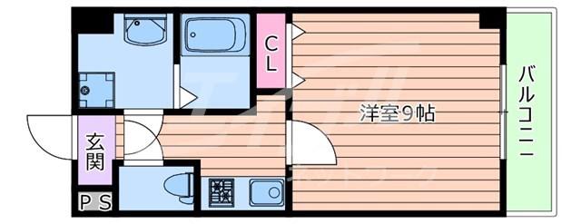 CITY SPIRE上新庄(1K/2階)の間取り写真