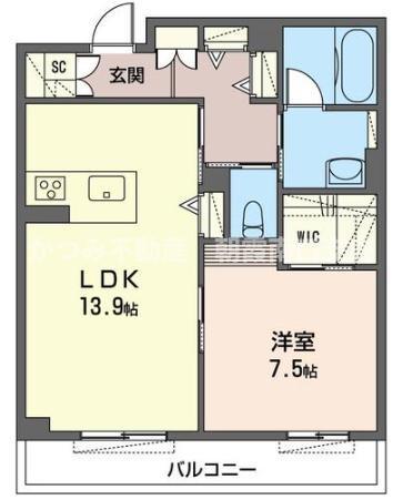 レオナ雅(1LDK/2階)の間取り写真