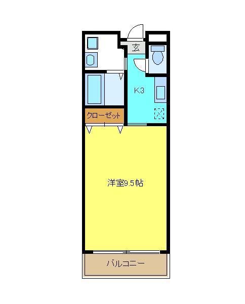 スプルース泉ヶ丘2(1K/1階)の間取り写真