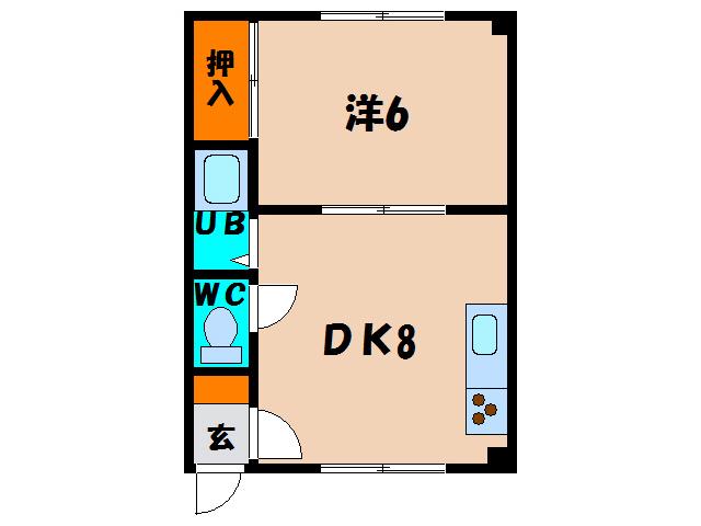 コーポハイブリッジ(1DK/3階)の間取り写真