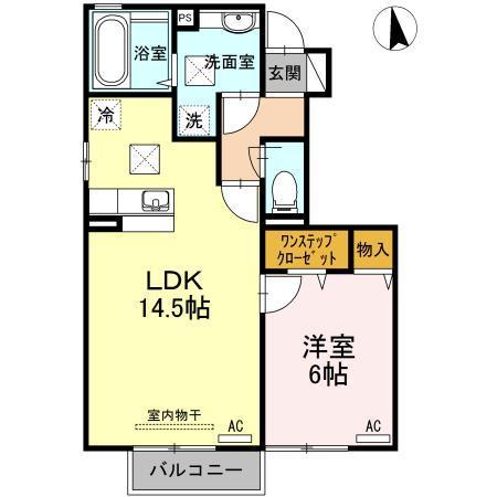 アベニュー中山II(1LDK/1階)の間取り写真