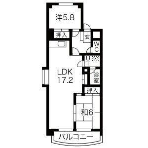 サンサーラ・キトーIII(2LDK/2階)の間取り写真