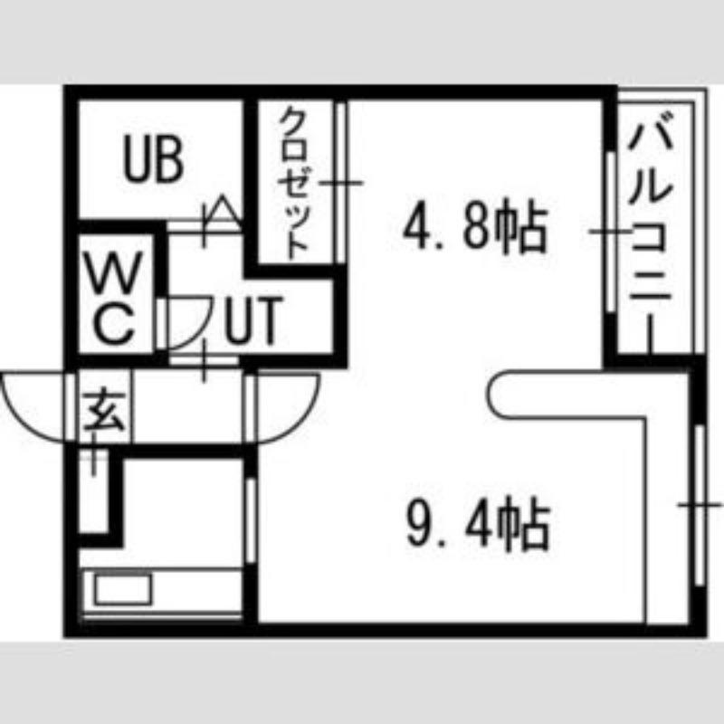 ホークメゾン札幌2号館(1LDK/3階)の間取り写真