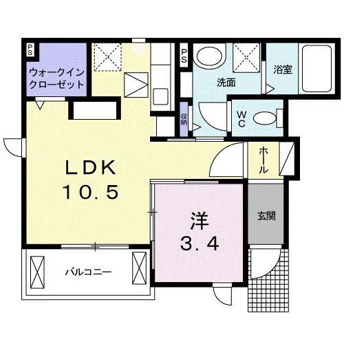 ジュネス(1LDK/1階)の間取り写真