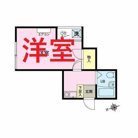 セイントハウス(1K/1階)の間取り写真