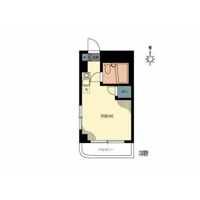 小島屋ビル(ワンルーム/3階)の間取り写真