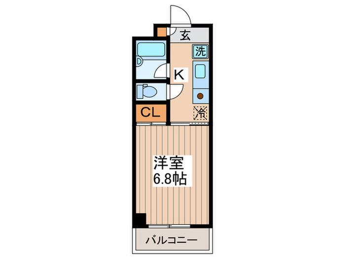 COURT5(1K/3階)の間取り写真