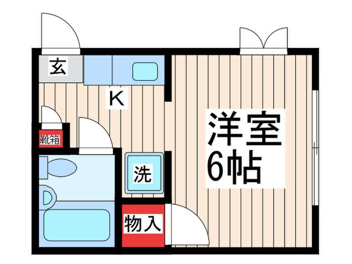 羽沢メゾンII(1K/1階)の間取り写真