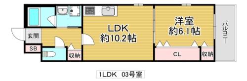 RIHITO鶴見(1LDK/2階)の間取り写真