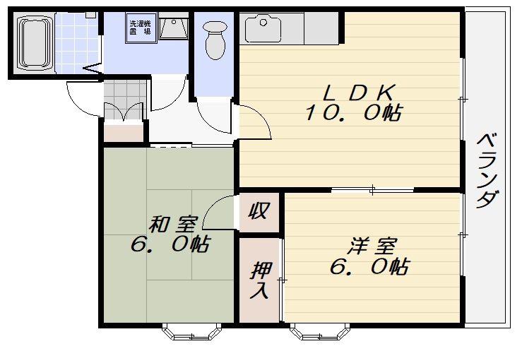 セピア大町(2LDK/1階)の間取り写真
