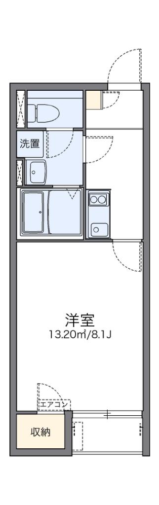 レオネクスト中土居(1K/1階)の間取り写真