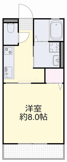 KENBI(1K/1階)の間取り写真