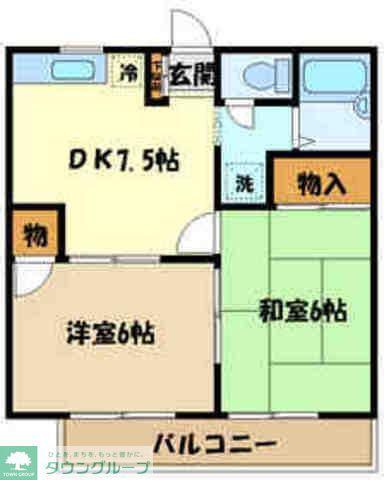 セントライトパレス(2DK/2階)の間取り写真