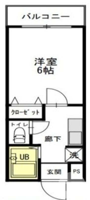 パークサイドハイツ(1K/2階)の間取り写真