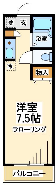 TKガーデンパレスA(1K/1階)の間取り写真
