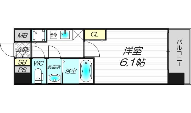 エスライズ新大阪フロント(1K/7階)の間取り写真