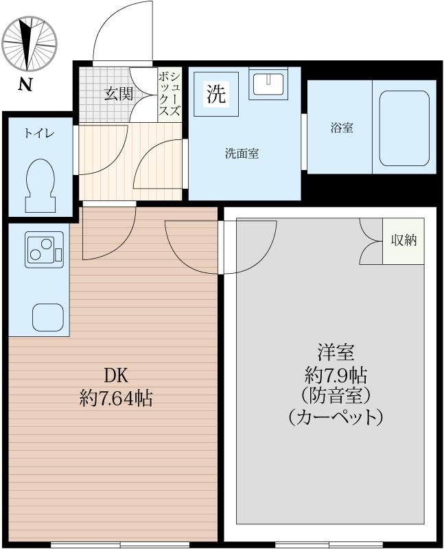 ラシクラス上板橋(1DK/3階)の間取り写真