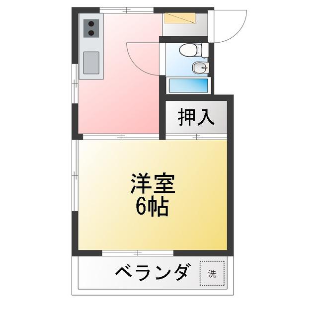 後藤ビル(1K/2階)の間取り写真