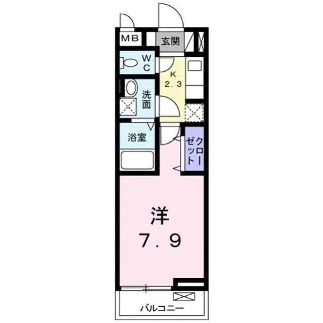 ローレル(1K/3階)の間取り写真