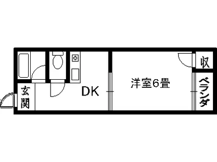 ミックス千林(1DK/4階)の間取り写真