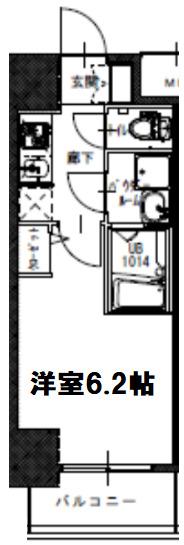 S-RESIDENCE南堀江(1K/13階)の間取り写真
