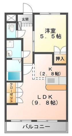 L‐STAGE(1LDK/2階)の間取り写真