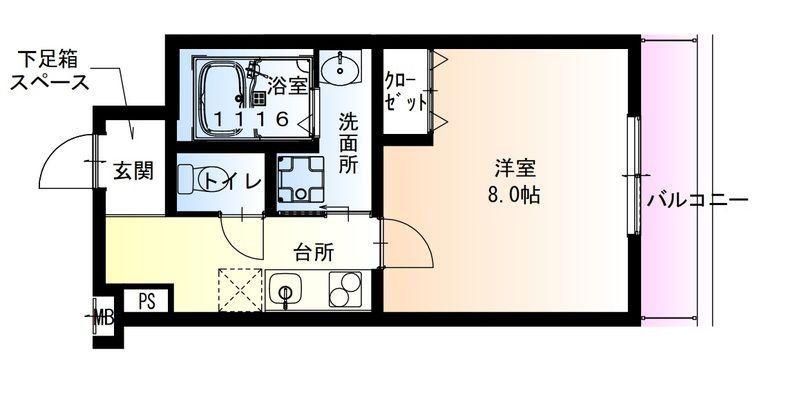 フジパレスJR淡路駅北(1K/2階)の間取り写真