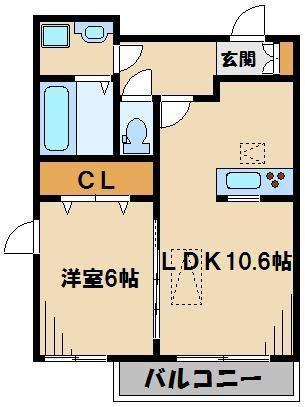ルネス アーク(1LDK/2階)の間取り写真