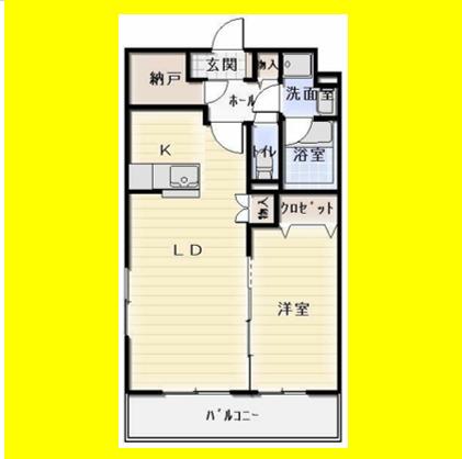 ホームタウン岩田(1LDK/2階)の間取り写真