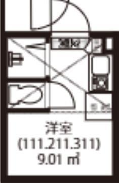 GARUNA OKUBO(ワンルーム/2階)の間取り写真