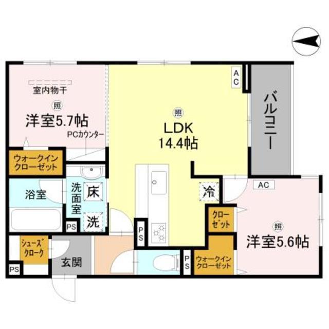 フォレストガーデン北花田(2LDK/3階)の間取り写真