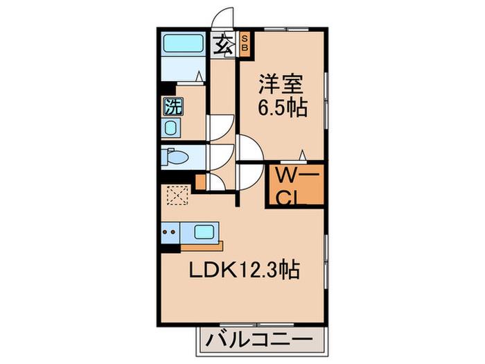 リッツハウスIII(1LDK/1階)の間取り写真