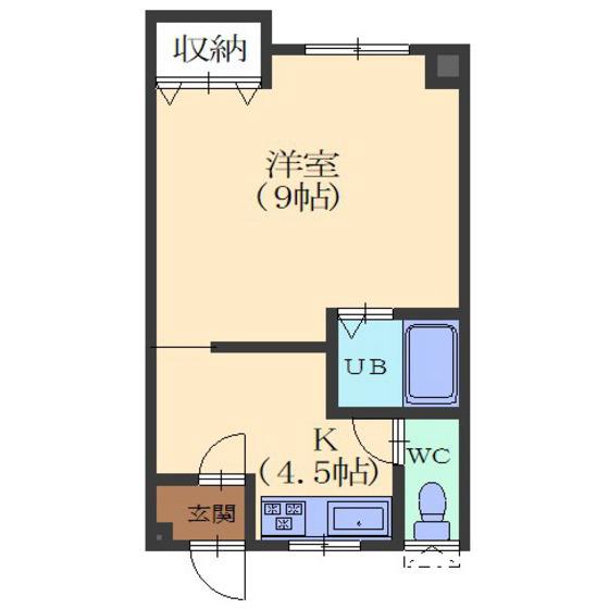 ハイツゆの川(1K/2階)の間取り写真