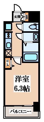 ファステート東大阪アダマス(1K/12階)の間取り写真