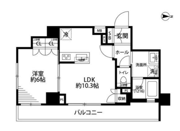 プレール・ドゥーク世田谷代田(1LDK/9階)の間取り写真